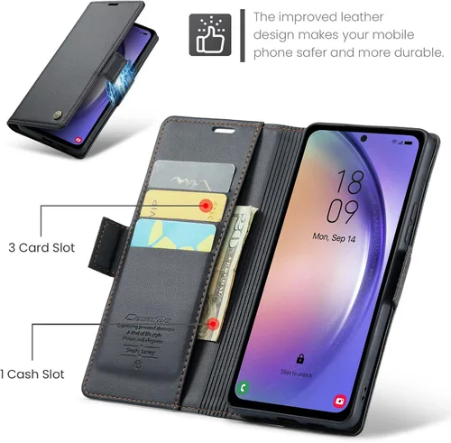 Miniatura 3 de Compatible con Samsung Galaxy A54 - Funda tipo cartera con bloqueo RFID, funda de piel con función atril para Samsung Galaxy A54 5G de 6.4 pulgadas
