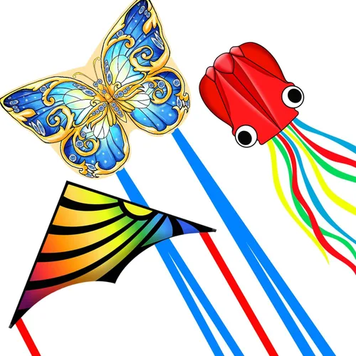 Miniatura 15 de Xida - Cometa de mariposa para niños y adultos, fácil de volar, de 4 a 8 años, cometa grande con mango de 300 pies, perfecta para viajes a la playa