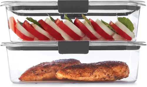 Miniatura 5 de Rubbermaid 2118315 Brilliance 1991158 - Recipientes de vidrio para almacenar alimentos de 8 tazas con tapas, paquete de 2 (4 piezas en total)