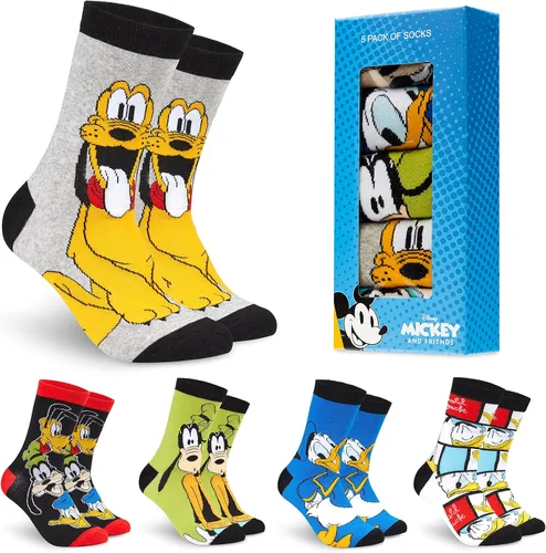 Disney Calcetines para hombre Baby Yoda Crew Socks 5 Pack Star Wars Calcetines tobilleros Mickey Mouse regalos para hombres