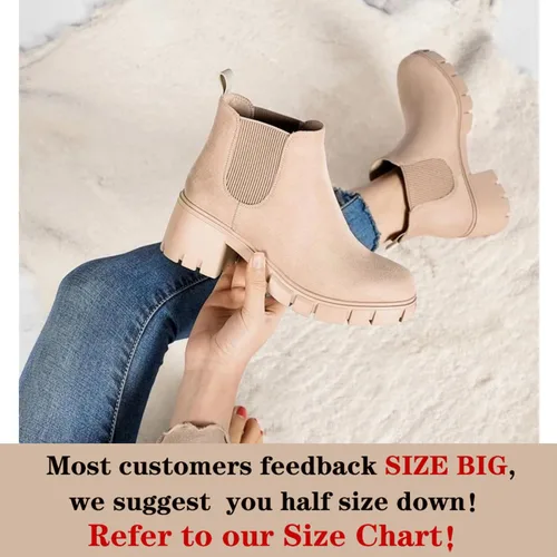 Miniatura 5 de Botas Chelsea para mujer, cómodas botas con suela de lengüeta, botines al tobillo