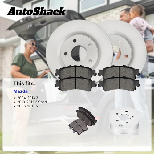Miniatura 2 de AutoShack - Kit de repuesto de rotores de freno delantero con pastillas de freno de cerámica para Mazda 3 2004-2013 2006-2010 2012-2017 Mazda 5 2010