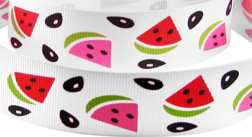 Miniatura 3 de Cinta de grogrén con estampado de sandía de 3/8-7/8 pulgadas para envolver paquetes de regalo, diseño floral, clip para el cabello, costura
