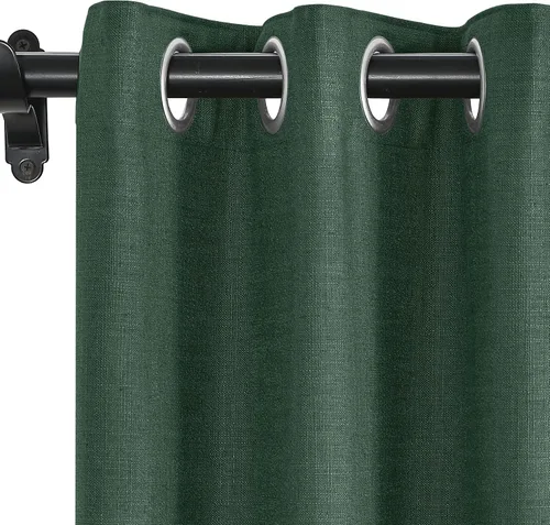 Miniatura 18 de Fcosie Cortinas opacas de lino 100 % opacas de 50 pulgadas de ancho x 63 pulgadas de largo, paneles de cortina con ojales para sala de estar