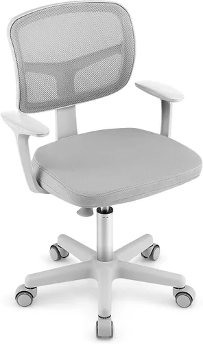 Miniatura 11 de GLACER Silla de escritorio para niños, silla de estudio giratoria de malla ajustable con ruedas, brazos, silla ergonómica para computadora