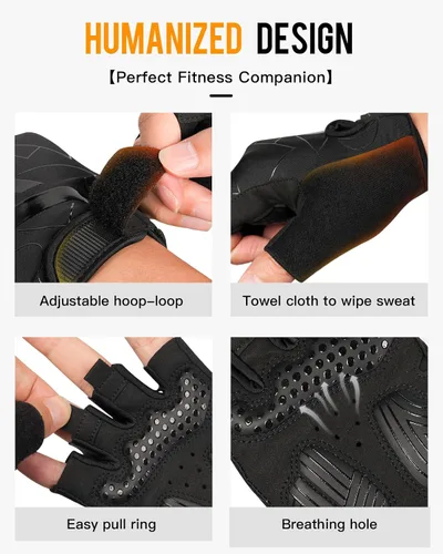 Miniatura 5 de ATERCEL Guantes de ciclismo para hombre, para ciclismo, entrenamiento, gimnasio, entrenamiento, levantamiento de pesas, al aire libre, motocross