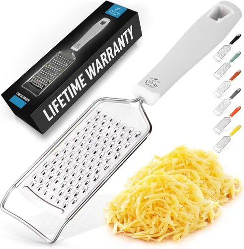 Miniatura 10 de Zulay Kitchen Rallador profesional de queso de acero inoxidable – Rallador de limón de metal duradero a prueba de óxido con mango – Rallador plano
