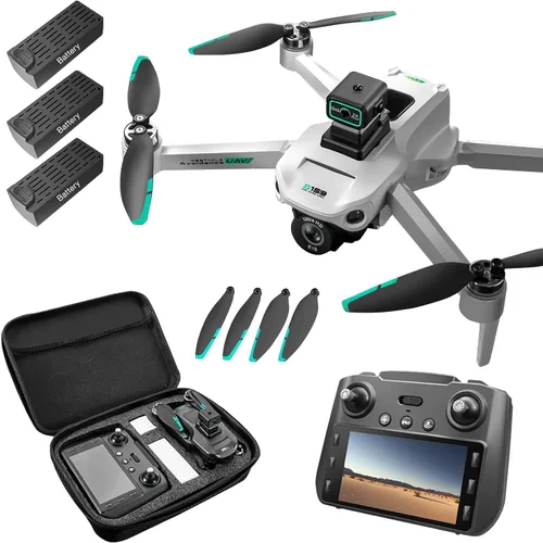 Miniatura 10 de Drone GPS 4K con cámara para adultos, control remoto 5G con pantalla de 5.9 pulgadas, menos de 8.78 oz, evita obstáculos, vuelo de 60 minutos, dron