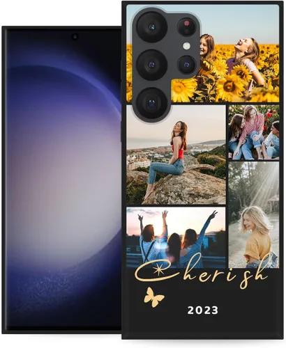 Miniatura 11 de Funda personalizada para Samsung Galaxy S23 Ultra con nombre de foto y texto - Funda suave y fina para teléfono móvil S 23 Ultra (negra) de 6.8