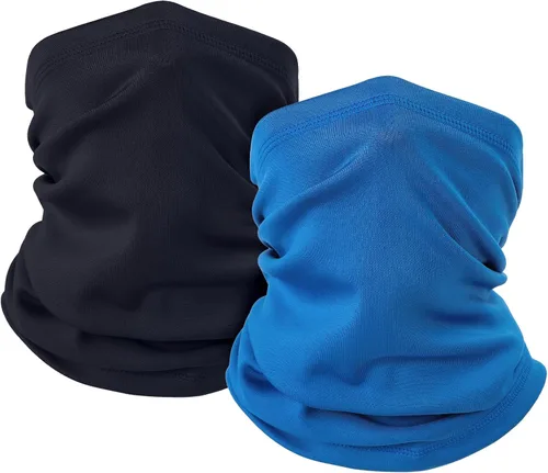 Miniatura 10 de LUOLIIL VOE Paquete de 2 polainas de cuello de invierno para hombres y mujeres, resistente al viento, máscara facial de forro polar, bufanda