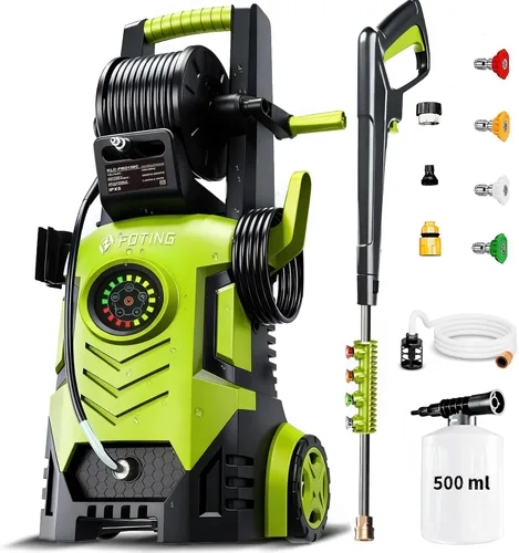 Miniatura 10 de 2026new - Lavadora a presión de 5000 PSI con pantalla táctil de 8 niveles, lavadora eléctrica de 34 pulgadas de alto, 4 boquillas de conexión