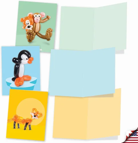 Miniatura 3 de The Best Card Company - Surtido de 20 tarjetas de notas en blanco (4 x 5.12 pulgadas) (10 diseños, 2 de cada uno) - Globo pequeño AM7045OCB-B2x10