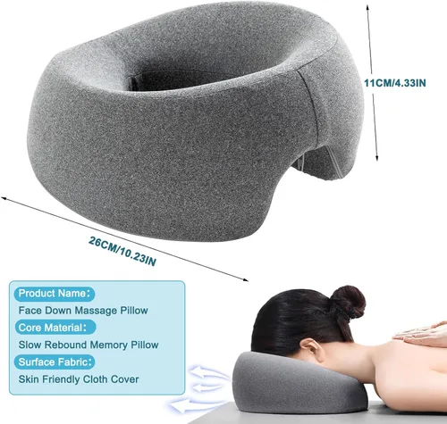 Miniatura 6 de Almohada prona, almohada boca abajo para dormir, cuna para mesa de masaje, espuma viscoelástica para masaje, oficina, hogar, viaje y artículos