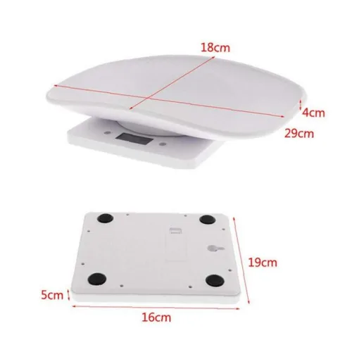 Miniatura 6 de 1 unid báscula electrónica de bebé digital de plástico para mascotas con pantalla LCD herramienta de medición de pesaje infantil de alta precisión