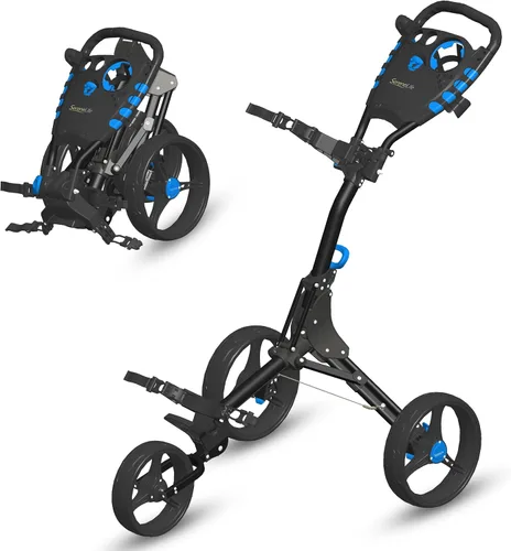 Miniatura 8 de SereneLife Golf Push Pull Cart – Lightweight, Foldable, Bag Holder with Adjustable Handle, Caddy Accessories, Compact Folding Golf Trolley for Travel