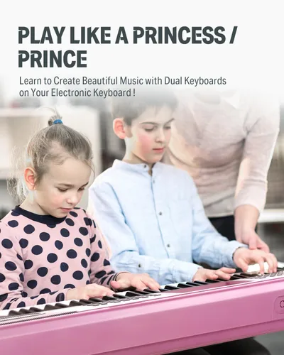Miniatura 5 de Teclado de piano Donner 61 teclas, kit de teclado eléctrico con 249 voces, 249 ritmos - Incluye atril de piano, taburete, micrófono, regalo para Rosa