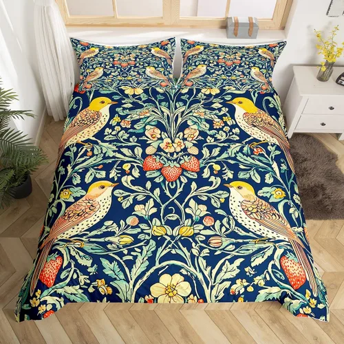 Miniatura 25 de Erosebridal Funda de edredón floral exótica tamaño Queen, juego de ropa de cama bohemio, funda de edredón tribal exótica floral bohemia, flores