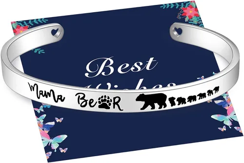 Miniatura 12 de Veeshy Pulseras de puño de mamá osa con cachorros para mujeres