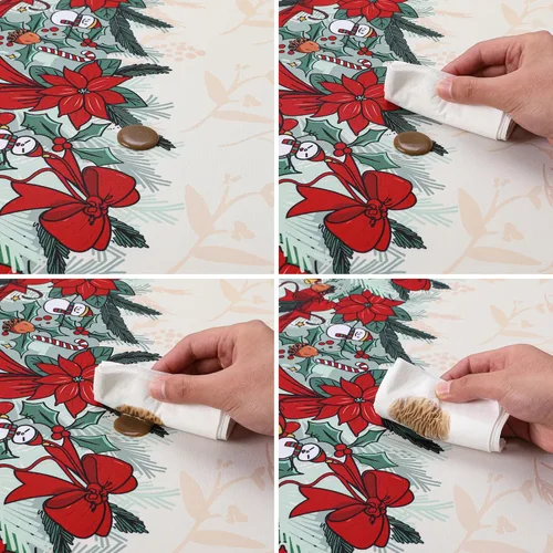 Miniatura 3 de Wewoch Mantel Navideño 60"x84" de Poliéster Resistente al Agua con Estampado de Campana Ideal para Decoración de Cocina Interior de Vacaciones