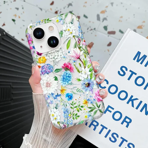 Miniatura 3 de J.west Funda para iPhone 13 de 6,1 pulgadas, diseño femenino lindo diseño de fundas para mujer, suave y delgado, diseño floral flores silvestres