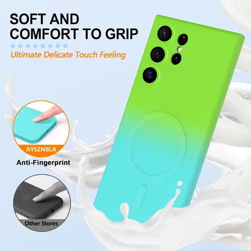 Miniatura 2 de Funda magnética para Samsung Galaxy S23 Ultra, bonita funda protectora delgada de TPU suave a prueba de golpes, protección de pantalla y cámara