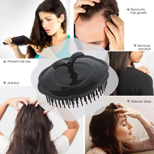 Miniatura 7 de Segbeauty Cepillo de champú para hombre, 4 cepillos de masaje del cuero cabelludo, cepillo de masaje para el cabello, peine de ducha floriado