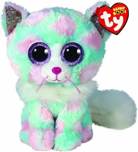 TY 2008079 Opal, TopSeller, Sammeln, Spielen, Kuscheln, Bliebt, Süß, Außergwöhnlich, Fantastisch - Peluche de gato, verde/rosa, 9.1 in