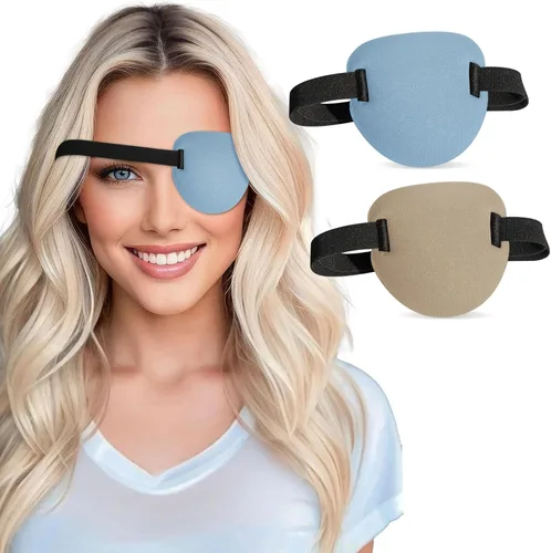 2 piezas de parches oculares 3D para adultos y niños, parche ocular médico ajustable para ojo derecho o izquierdo, cubierta para un ojo para 1