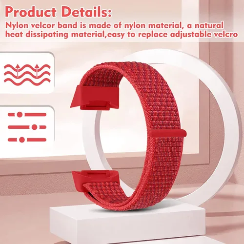 Miniatura 2 de Compatible con Fitbit Charge 5 bandas para mujeres y hombres, correa deportiva de nailon suave y transpirable con velcro para Fitbit Charge 5 China
