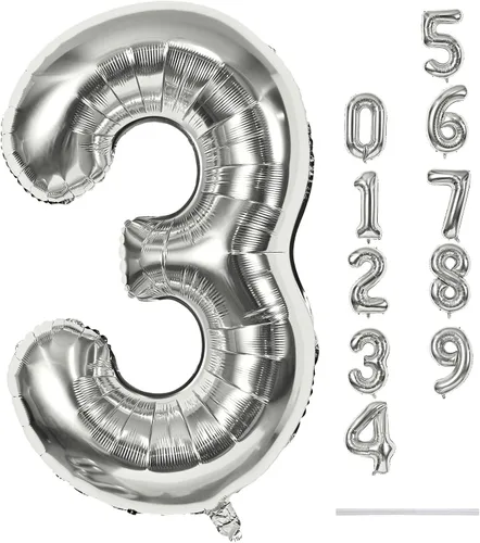 Miniatura 57 de Globo dorado champán con el número 5, globos de aluminio autoinflables grandes de 40 pulgadas del 0 al 9, globo de helio digital 5 dorado claro