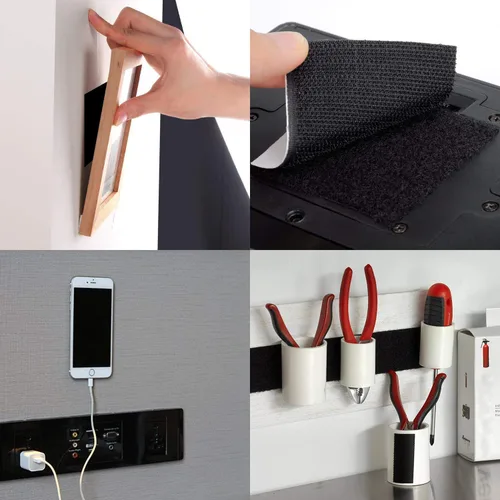 Miniatura 7 de BRAVESHINE Cinta de velcro extraíble de 2 x 4 pulgadas con adhesivo, 12 juegos de cinta de montaje fuerte para colgar cuadros en la pared, cojines