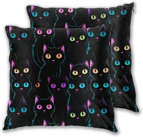 Miniatura 19 de Juego de 2 fundas de almohada para sofá, oficina, dormitorio, decoración del hogar, 18 x 18 pulgadas