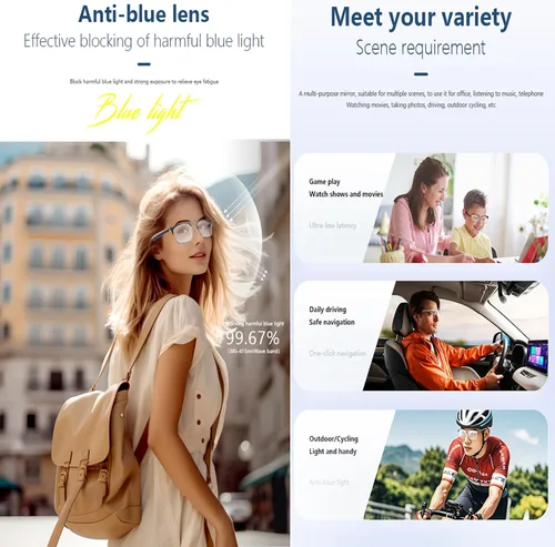 Miniatura 2 de Lentes de sol inteligentes para ciclismo, deportes, golf, senderismo, correr, tenis y pickleball, lentes de sol para bicicleta, Ai-negro
