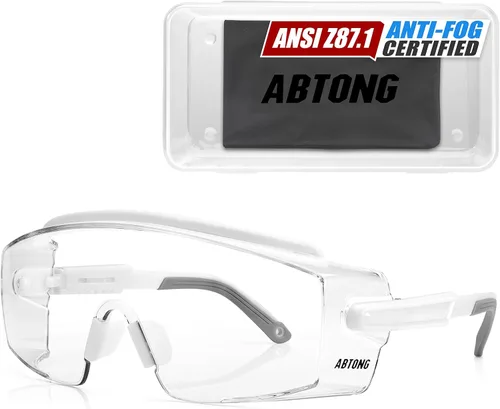 Miniatura 9 de Gafas de Seguridad Sobre Anteojos — Gafas de Seguridad Certificadas ANSI Z87.1 con Lentes Envolventes Transparentes UV380 Antivaho y Antirrayaduras