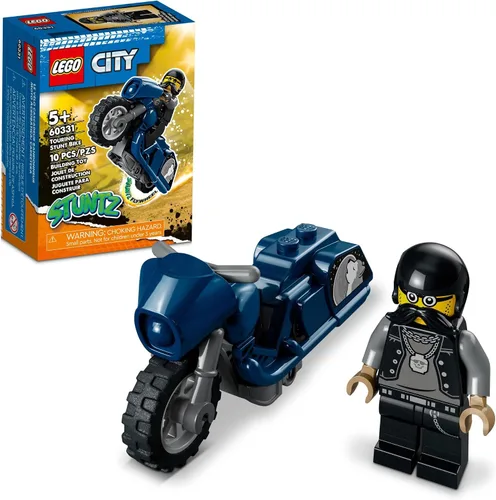 LEGO City Stuntz Touring Stunt Bike 60331 - Juego de juguetes de construcción; bicicleta de volante para niños, niñas y niños a partir de 5 años (10