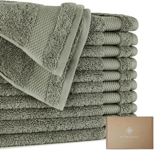 Miniatura 21 de BIOWEAVES 100% Algodón Orgánico 700 GSM Suave Juego de Toallas Premium de 6 Piezas Certificado GOTS, 2 Toallas de Baño, 2 Toallas de Mano y 2 Paños