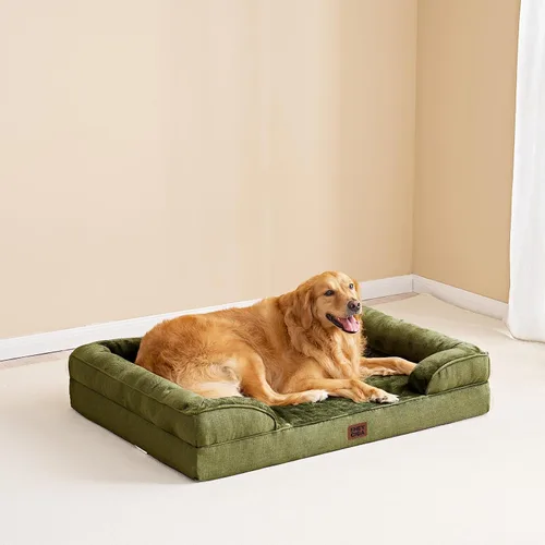 Miniatura 42 de EHEYCIGA – Cama ortopédica impermeable para perros pequeños, de espuma viscoelástica tipo caja de huevos, con bordes elevados y base antideslizante