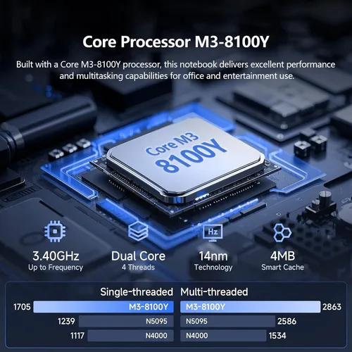 Miniatura 3 de Tableta/computadora portátil 2 en 1 de 10.1", 12 GB de RAM+256 GB SSD, portátiles con pantalla táctil con lápiz óptico y teclado, procesador