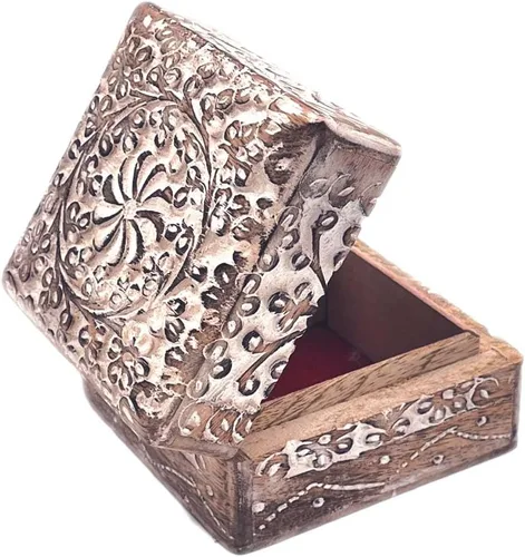 Miniatura 5 de Organizador de joyas antiguas de madera de mango Joyero de madera de mango para mujer, solución de almacenamiento decorativa con diseño elegante