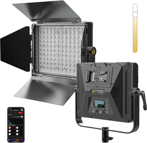 IFOOTAGE Luz de video LED de 80W, luz de panel LED bicolor, luces de control de aplicación Bluetooth para video, 2700K-6500K/CRI 98/TLCI 99, luz del