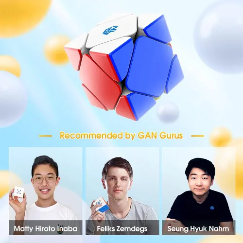 Miniatura 6 de GAN Skewb 8 imanes, cubo magnético de velocidad Gans Skewb rompecabezas cubo mágico ligero GES Pro 90° corte de esquina para niños adultos