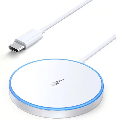 Cargador inalámbrico magnético de 15 W para 17 Pro Max/17 Pro/17/17 Air/16/15/14/13/12 Series AirPods 3/2/Pro/Pro 2 LED Magnet Charging Pad