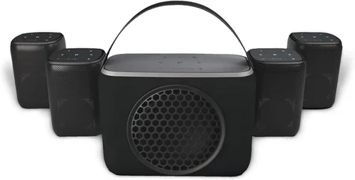 Miniatura 10 de Rocksteady Stadium 2: Paquete de dos altavoces y un subwoofer 2.1 - Inmersivo, conectable y hasta 45 m de alcance. Hasta 30 horas de vida útil
