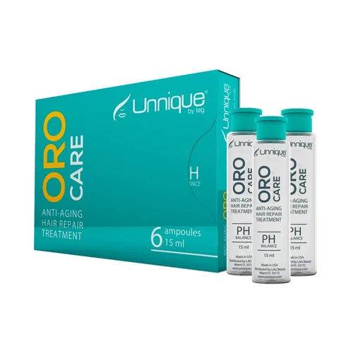 UNNIQUE Oro Care - Ampollas para el cuidado del cabello postratamiento, extensor de tratamiento de queratina y tu seguro de queratina para bloquear