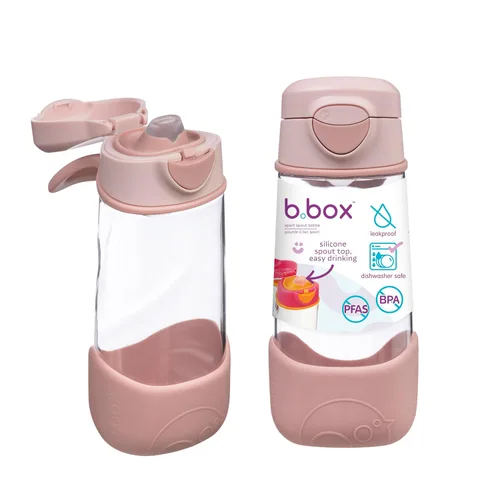 Miniatura 26 de b.box Botella de agua deportiva de 15 onzas para niños, para la escuela, deportes, guardería, diseño sin popote para una fácil limpieza, a prueba