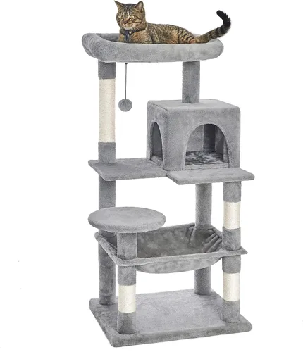 Catinsider Árbol para gatos de 46.5 pulgadas, torre para gatos de varios niveles con postes rascadores cubiertos de sisal, perchas de felpa, hamaca