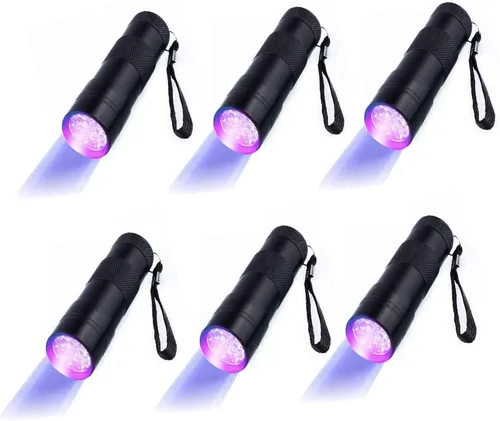 Miniatura 7 de Paquete de 6 luces negras UV 9 LED linterna antorcha luz al aire libre etc (paquete de 6)
