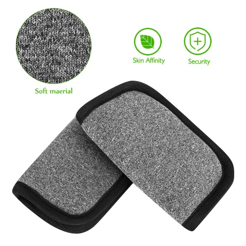 Miniatura 4 de Accmor Fundas de correa de asiento de automóvil para bebés y niños, fundas de correa de asiento de automóvil, almohadillas de hombro, fundas de Gris