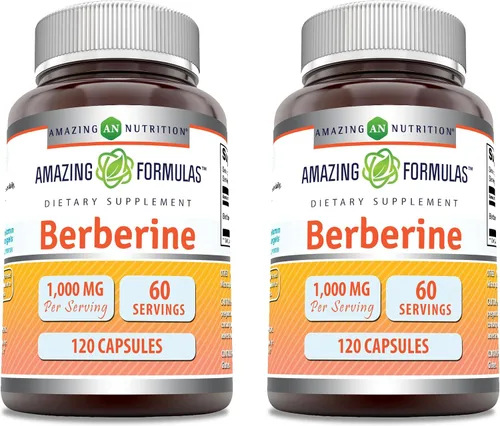 Miniatura 7 de Amazing Formulas Berberina 1000mg por porción 120 Cápsulas Suplemento Sin OMG Sin gluten Fabricado en EE. UU