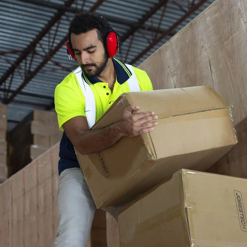 Miniatura 7 de JORESTECH Orejeras de seguridad para oído rojo y supresión de sonido de oído, diadema ajustable, protección ligera para construcción, dormir